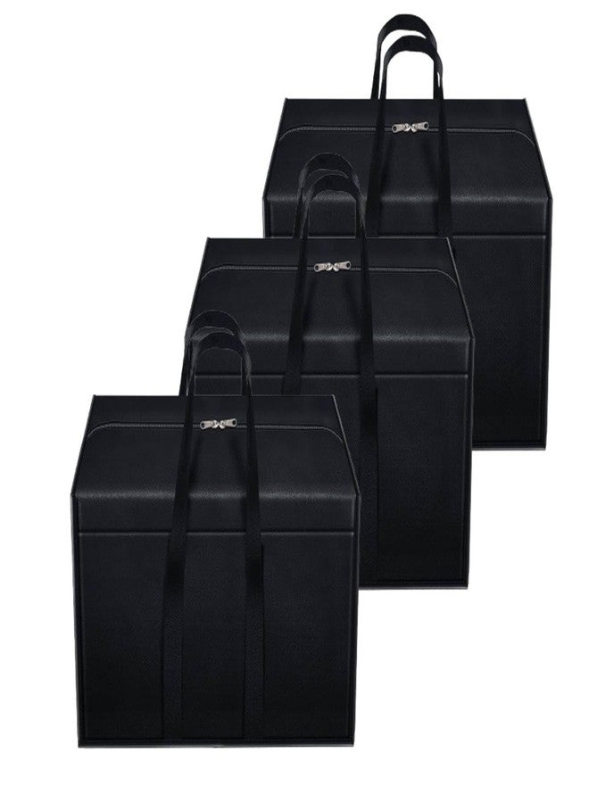 ليفي حقائب نقل كبيرة جدًا شديدة التحمل من Lify - مقابض وسحابات قوية، حقائب تخزين لتوفير المساحة، قابلة للطي بشكل مسطح، بديل لصناديق النقل - سعة 86 لترًا (أسود، عبوة من 3 قطع) - Image 1